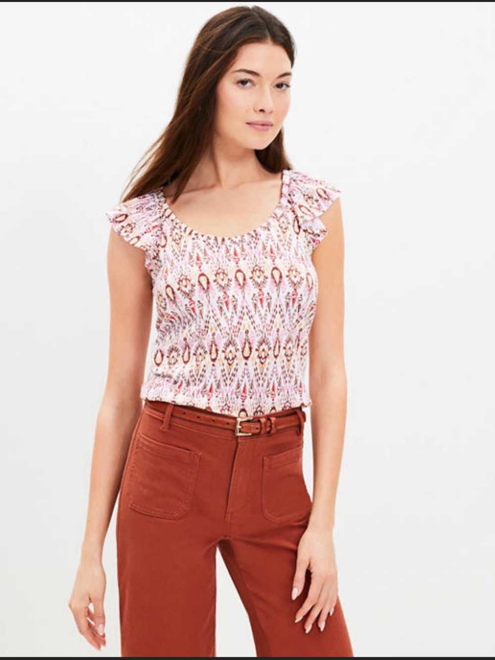 Loft 💯% Cotton Flutter Sleeve Top